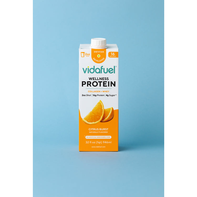 Wellness Protein Drink by VidaFuel - 16g Collagen & Whey Protein Per 2oz Shot