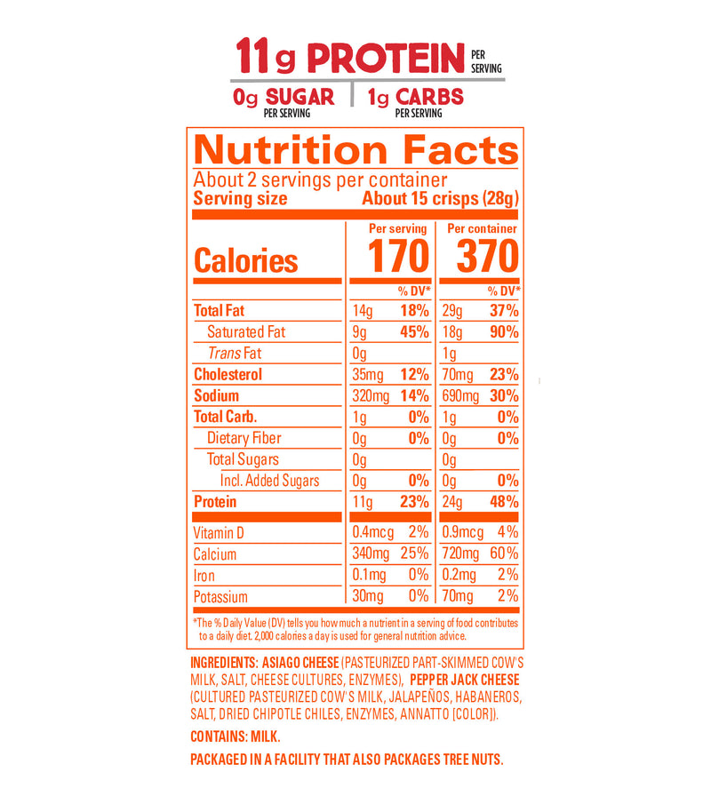 Whisps Cheese Crisps, 2.12 oz