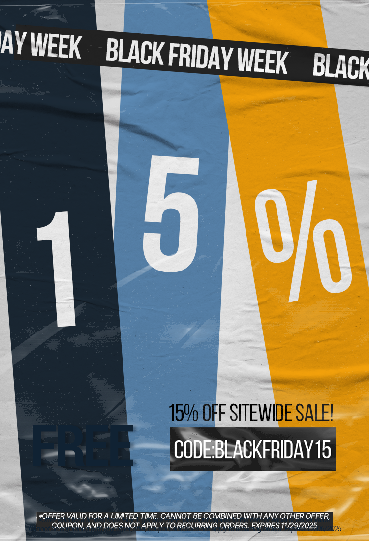 15% OFF Everything with code BLACKFRIDAY15 Banner