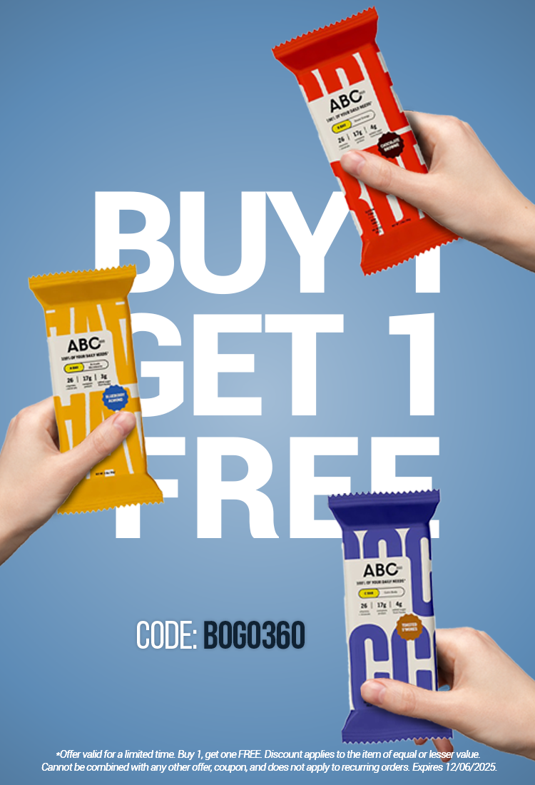 Buy 1 Get 1 Free ABC Bars - Code BOGO360 Banner