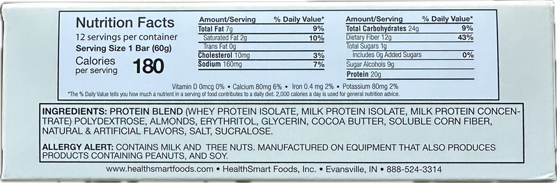 Healthsmart At Last! Uncoated Protein Bars