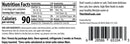 Nutrition facts label for a low-carb bun, detailing serving size, calories, and ingredients, with instructions for storage and a website for more product information.