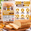 ThinSlim Foods Honey Zero Net Carb Bread with 14 grams of protein and 14 grams of fiber per two slices. 45 calories per slice.