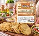 ThinSlim Foods Zero Net Carb Brick Oven Pitas with 7 grams of protein, 7 grams of fiber and 45 calories per pita. Five pitas per package.