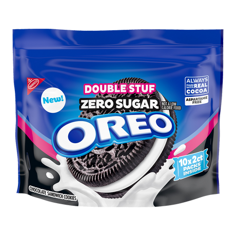 OREO Double Stuf Zero Sugar Chocolate Sandwich Cookies, 10.3 oz