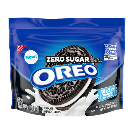 OREO Zero Sugar Sandwich Cookies, 8 oz - Chocolate