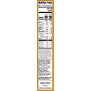 A nutrition facts label displays detailed information about a food product, including serving size, calories, ingredients, and nutritional values such as fats, carbohydrates, and protein content.