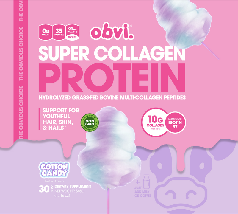 Super Collagen Protein Powder by Obvi - Cotton Candy