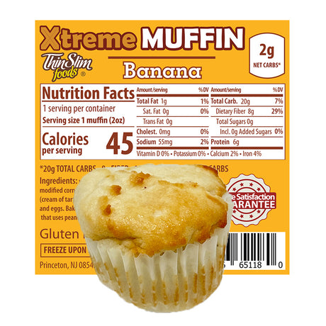 Magdalenas Xtreme de ThinSlim Foods - Paquete de 6 / Plátano