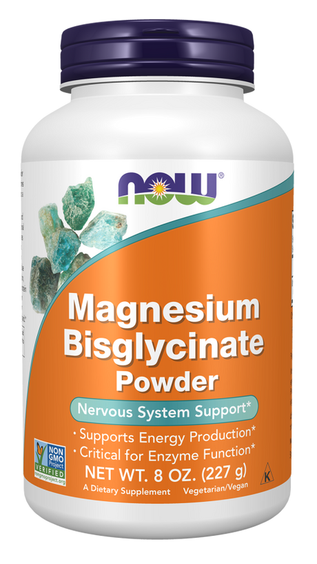 NOW Magnesio Bisglicinato en Polvo, 8 oz.