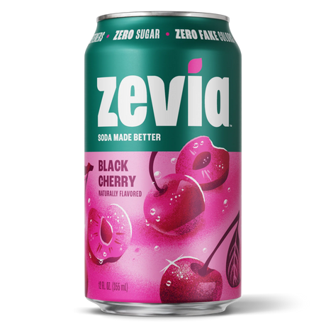 Zevia, soda zéro calorie - Cerise Noire, 355 ml. / Pack de 6