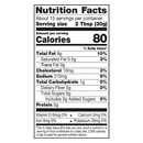 A nutrition facts label displays information about a food product, including serving size, calories, total fat, cholesterol, sodium, carbohydrates, sugars, and protein content.