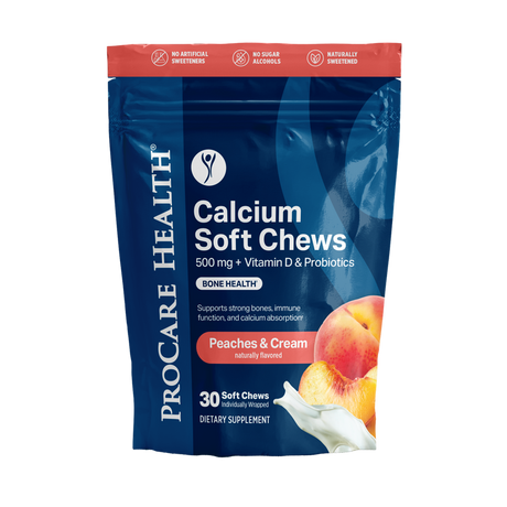 ProCare Health Calcium Soft Chew 500mg - Peaches & Cream - 30 Count