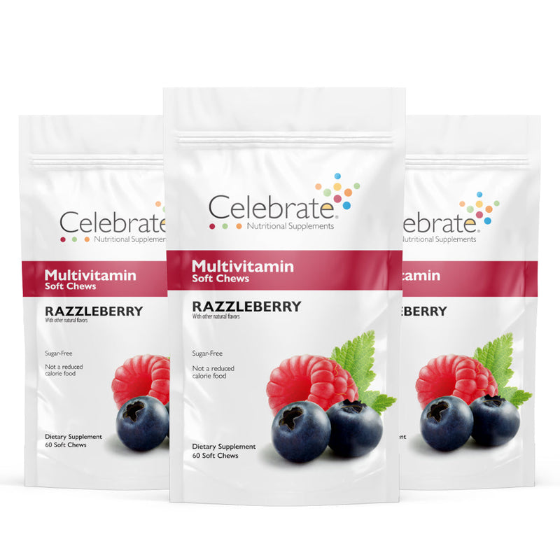 Celebrate Sugar-Free Multivitamin Soft Chew - Available in 4 Flavors!