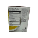 A nutrition facts label on a product box displays serving size, calories, and detailed ingredient information, highlighting protein content and allergen warnings.