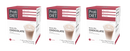Three boxes of Proti DIET chocolate shake mix are displayed, each featuring a glass of chocolate shake, with details on protein content, calories, and sugar prominently shown on the packaging.