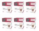 Six boxes of Proti DIET Chocolate Shake Mix are arranged in two rows, each box displaying nutritional information, including 15g of protein, 100 calories, and 4g of sugar per serving.