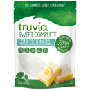 A 12-ounce package of Truvía Sweet Complete Confectioners, a calorie-free sweetener made from stevia leaf extract and erythritol, features a lemon dessert on the front.
