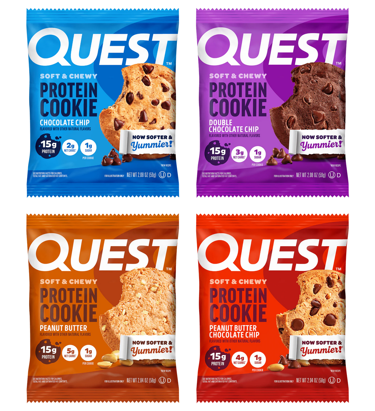 Quest Nutrition Quest Protein Cookie - 4-Flavor Variety Pack by
