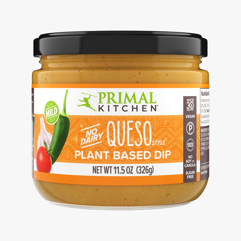 Primal Kitchen Plant Based Dip, No Dairy, Spicy Queso Style, Medium - 11.5 oz