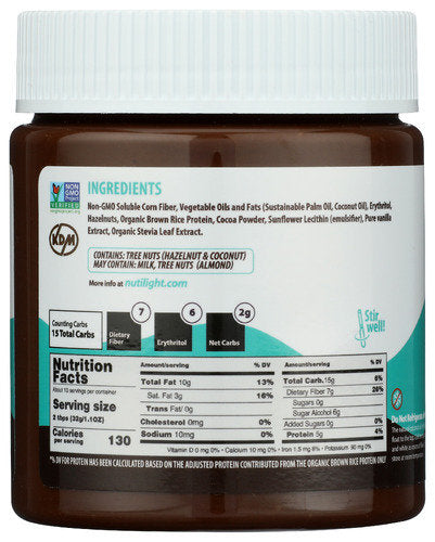 NutiLight Protein + Hazelnut Spread & Dark Chocolate, Sugar Free 11 oz.