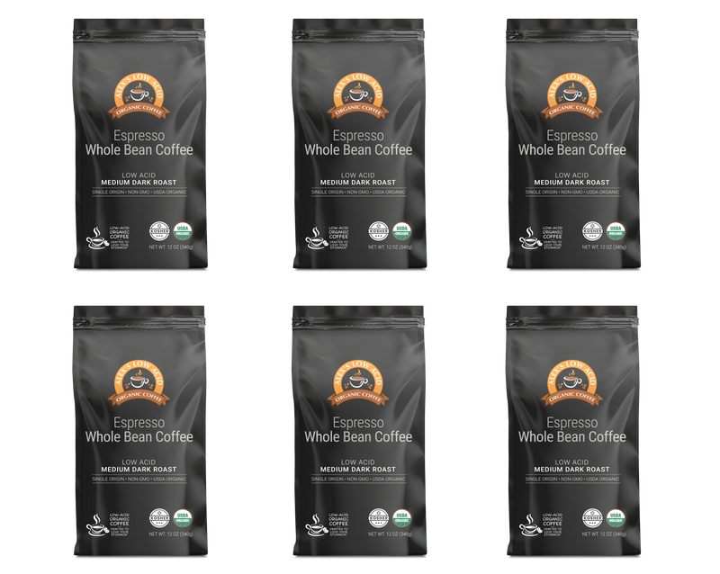 Alex's Low Acid Organic Coffee™ - Espresso Whole Bean (12oz)