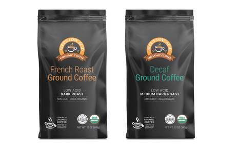 Alex's Low Acid Organic Coffee™ - Paquete variado de café molido fresco (340 g)