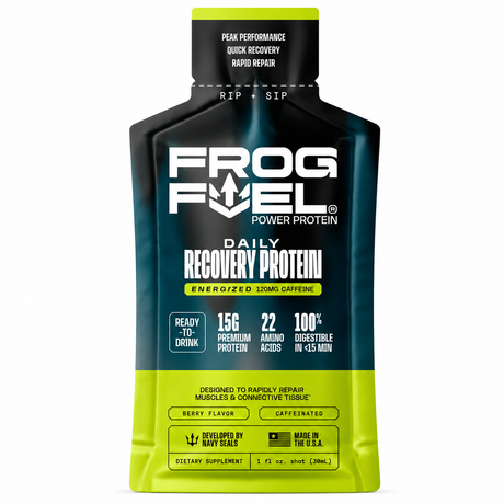 Frog Fuel Daily Recovery Power Protein Shot, 1 fl. oz - Berry Energized with 120mg Caffeine