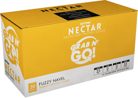 Syntrax Nectar Proteína en Polvo Caja Grab N' Go - Fuzzy Navel - 20 raciones