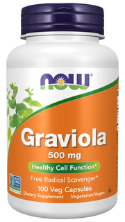 NOW Graviola 500 mg, 100 Veg Capsules
