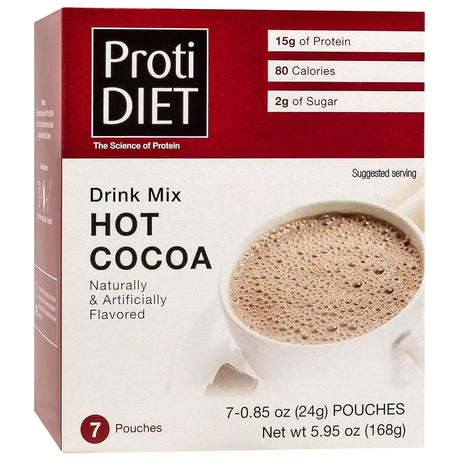 Préparation pour boisson chaude chocolatée hyperprotéinée Proti Diet 15g - Lot de 1