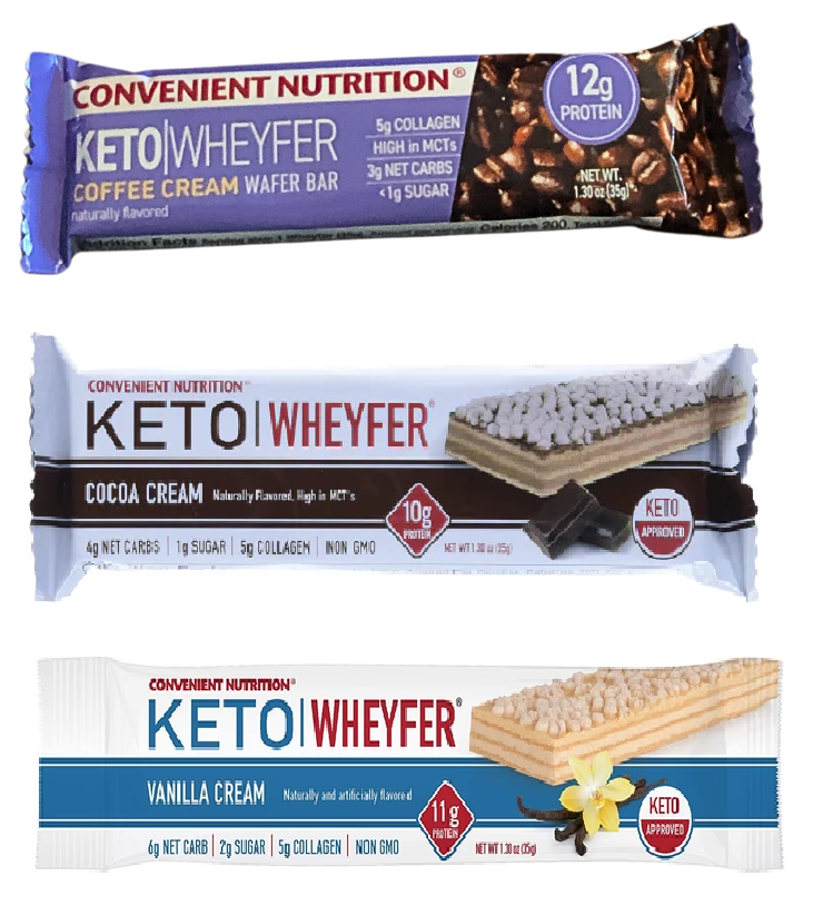 Convenient Nutrition Keto WheyFer Protein Bars - 4-Flavor Variety Pack