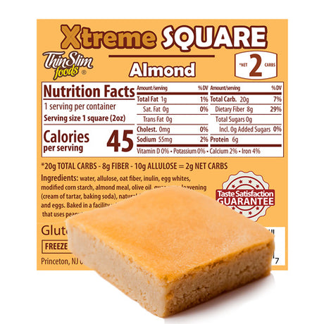 Carrés Xtreme ThinSlim Foods - Abdos en tablette / Amande