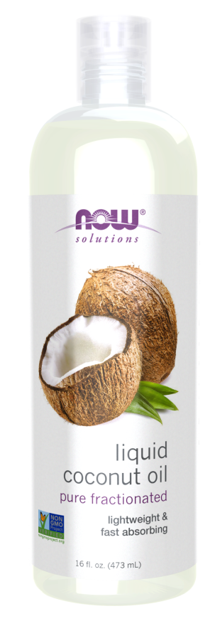 NOW Aceite de Coco Líquido, Puro Fraccionado 473 ml.