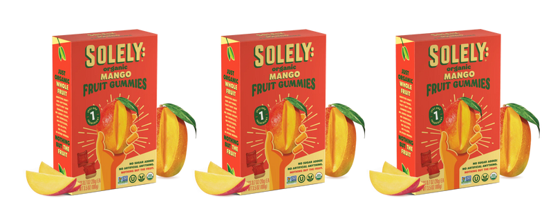 Solely Organic Mango Whole Fruit Gummies, 3.5 oz