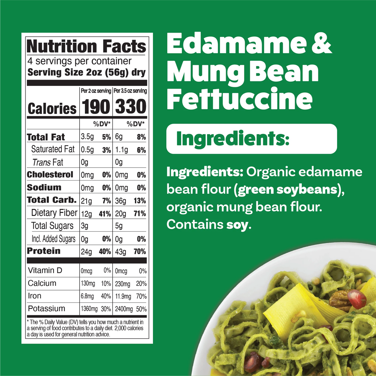 Explore Cuisine Organic Edamame & Mung Bean Fettuccine 8 oz. (227g