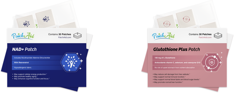 Glow & Renew Duo: NAD+ & Glutathione by PatchAid - Exclusive Offer at $39.95 on Netrition Glow & Renew Duo: NAD+ & Glutathione by PatchAid - Exclusive Offer at $39.95 on Netrition