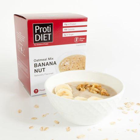 Mélange de gruau protéiné Proti Diet, banane-noix, 7 sachets - Lot de 1