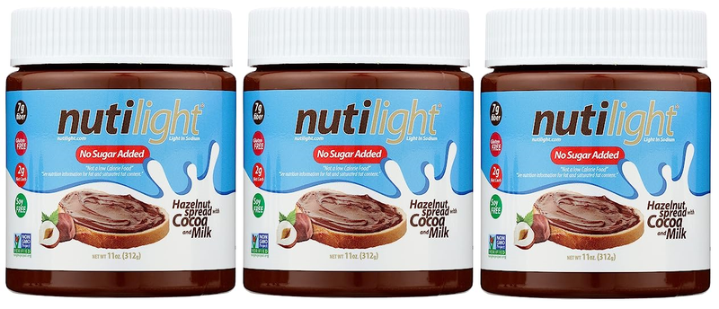 NutiLight Hazelnut Spread & Milk Chocolate, No Sugar Added 11 oz.