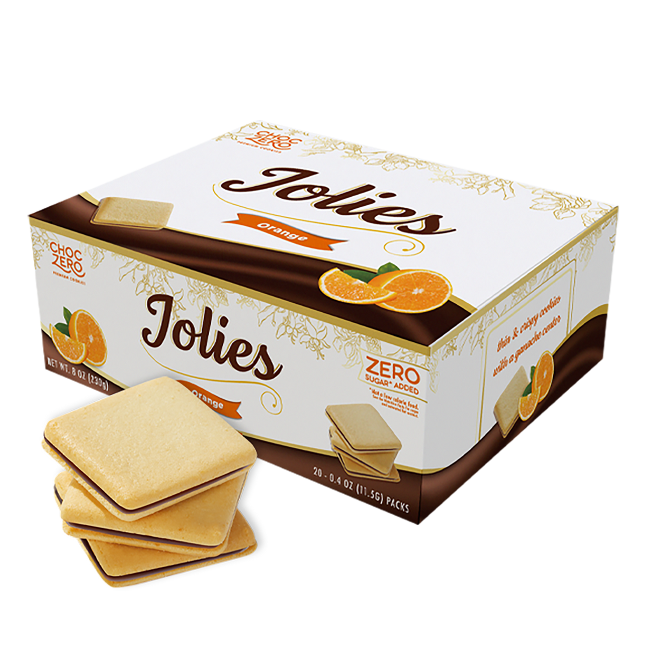 ChocZero Jolies Dark Chocolate Orange Cookies, 8 oz