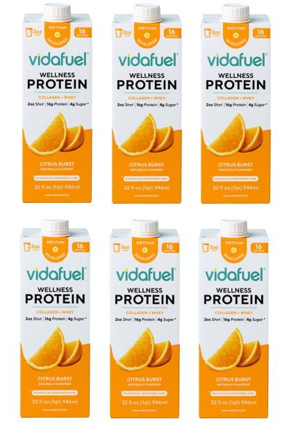 Wellness Protein Drink by VidaFuel - 16g Collagen & Whey Protein Per 2oz Shot