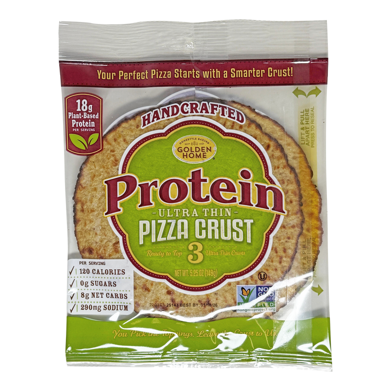 Golden Home Ultra Thin 18g Protein Pizza Crust, 5.25 oz (3 crusts)