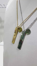 Gastric Surgery Medical Alert Necklace: Engraved Stereoscopic Rod Pendant with Caduceus Charm by BariatricPal