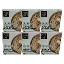 Six boxes of Proti DIET Apple Cinnamon Oatmeal Mix are arranged together, each featuring a bowl of oatmeal with apple slices and cinnamon, highlighting the product's nutritional information and serving suggestions.