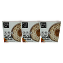 Three boxes of ProtiDIET Maple Brown Sugar oatmeal mix are displayed, each showing a bowl of oatmeal with a sprinkle of brown sugar on top, highlighting its protein content and suggested serving size.