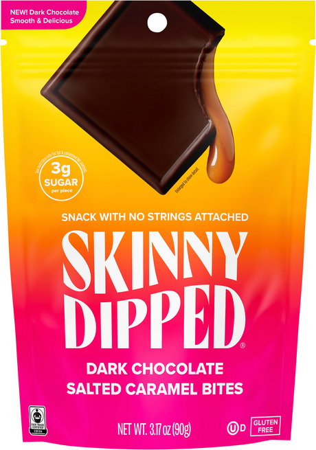 Bouchées SkinnyDipped - Bouchées Caramel Salé Chocolat Noir - Un sac