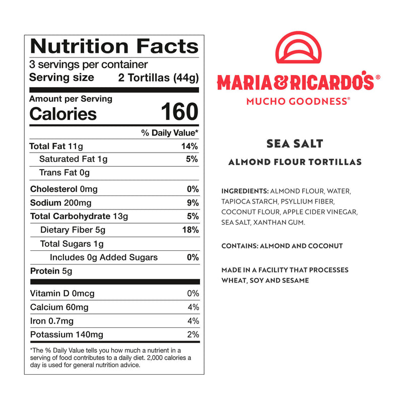 Maria and Ricardo's Almond Flour Keto Tortillas