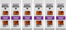 Six packages of Simply Snackin' Signature Chicken, a gluten-free snack, are displayed side by side, each featuring a chicken snack bar with labels highlighting 11g of protein and 1g of sugar.
