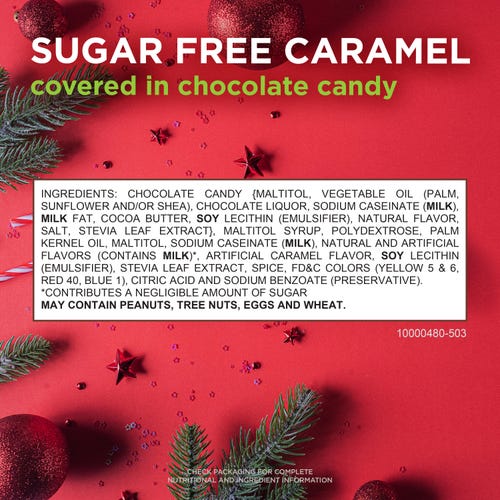 Russell Stover Sugar Free Chocolate Candy Christmas Ornament, 1.3 oz