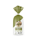 A bag of Carbonaut gluten-free bagels featuring a green and white design, labeled with "3g" of protein and "Seeded Herb & Garlic" flavor, tied at the top with a green twist tie.